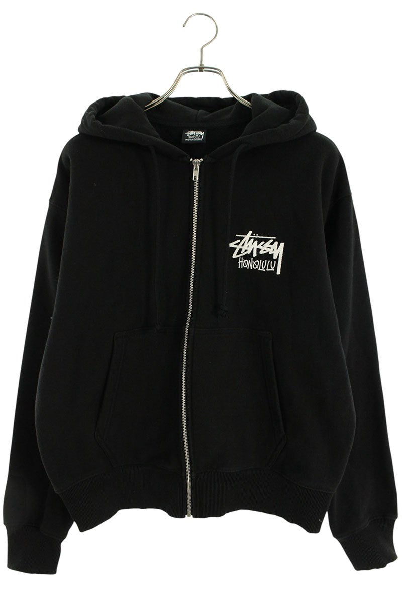 STUSSY Honolulu Exclusive Zip Hoodie Black Cotton Size M