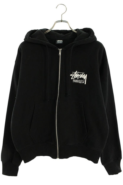 STUSSY Honolulu Exclusive Zip Hoodie Black Cotton Size M