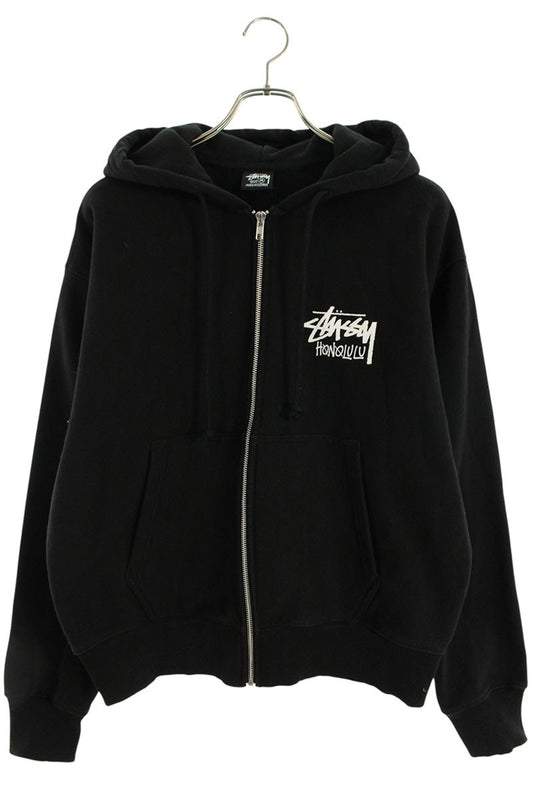 STUSSY Honolulu Exclusive Zip Hoodie Black Cotton Size M