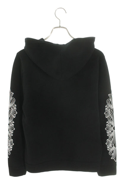 Chrome Hearts Cashmere Floral Emb. Zip Hoodie Blk/Wht Size S