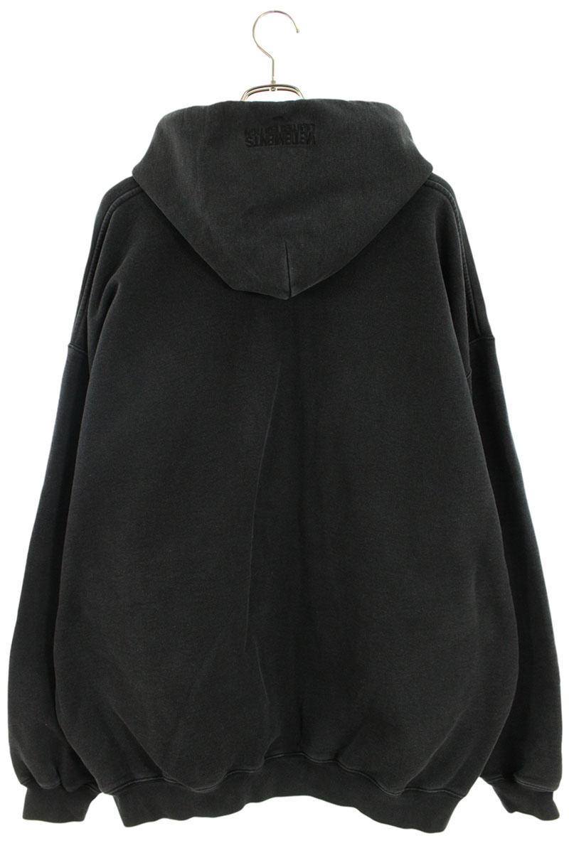 Vetements Logo Print Pullover Hoodie Black Size S