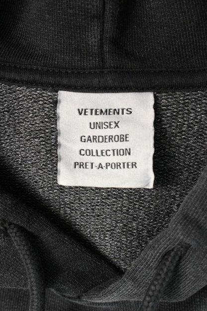 Vetements Logo Print Pullover Hoodie Black Size S