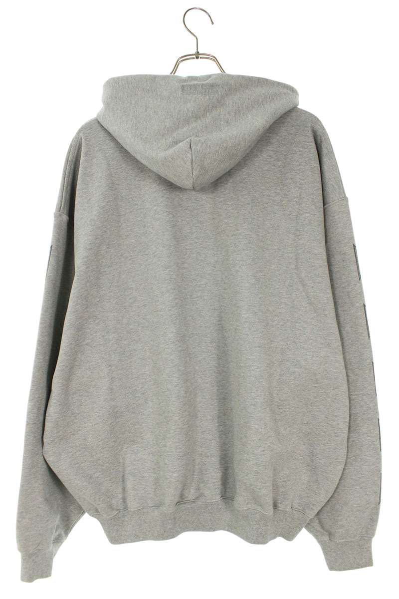 Vetements 26SS Biker Cross Zip-Up Hoodie Gray Size XS