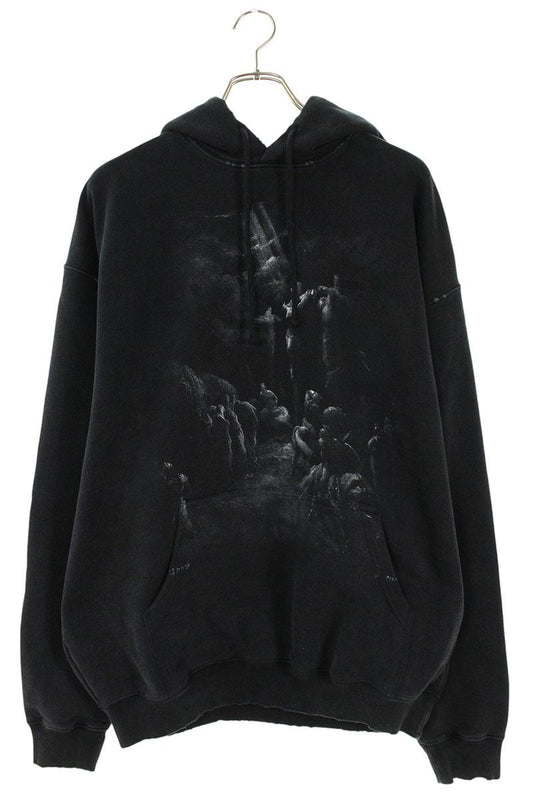 VETEMENTS 26SS X Print Hoodie Black Size XS