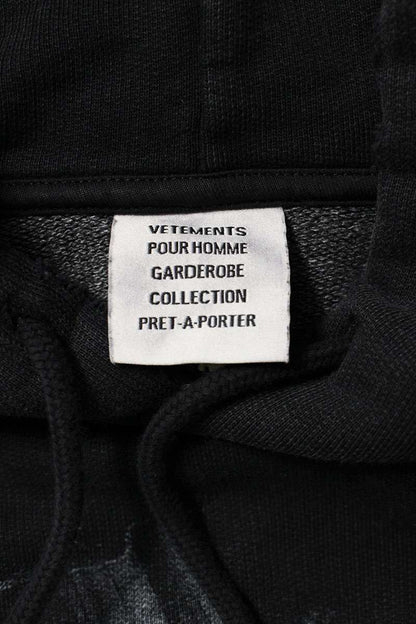 VETEMENTS 26SS X Print Hoodie Black Size XS