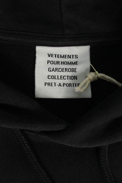 VETEMENTS 26SS Triple Biker Cross Logo Hoodie Black Size XS