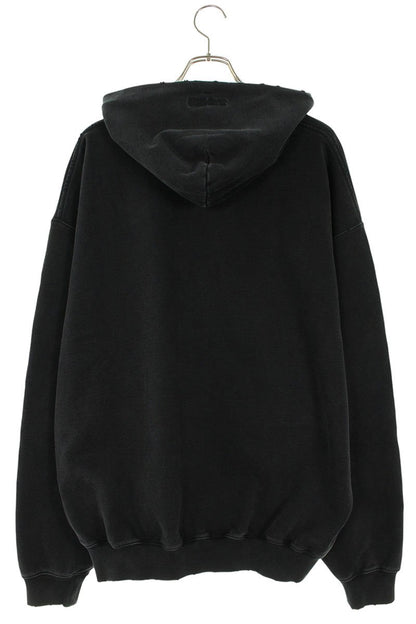 VETEMENTS 26SS Embroidered Zip-Up Hoodie Black Size S