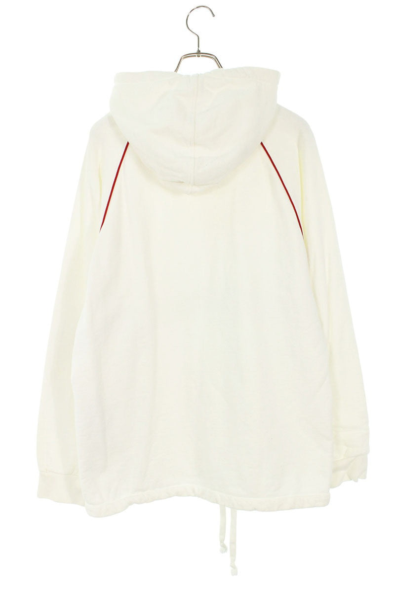 GUCCI Half-Zip Cotton Hoodie White Size L