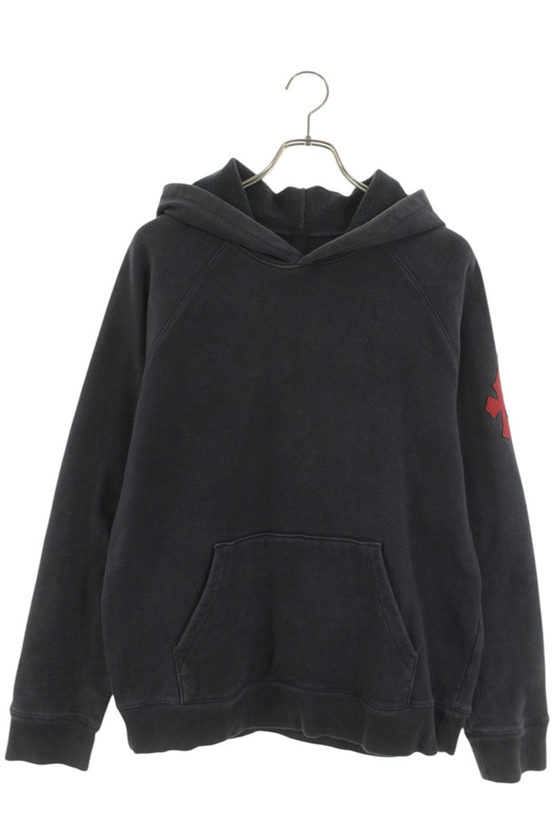 Chrome Hearts Label Cross Patch Hoodie Navy/Red Size M