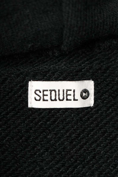 SEQUEL 24AW Logo Print Pullover Hoodie Black Cotton Size M