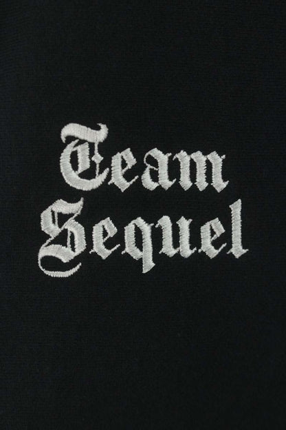 SEQUEL 25SS Logo Embroidery Hoodie Black Cotton Blend Size M