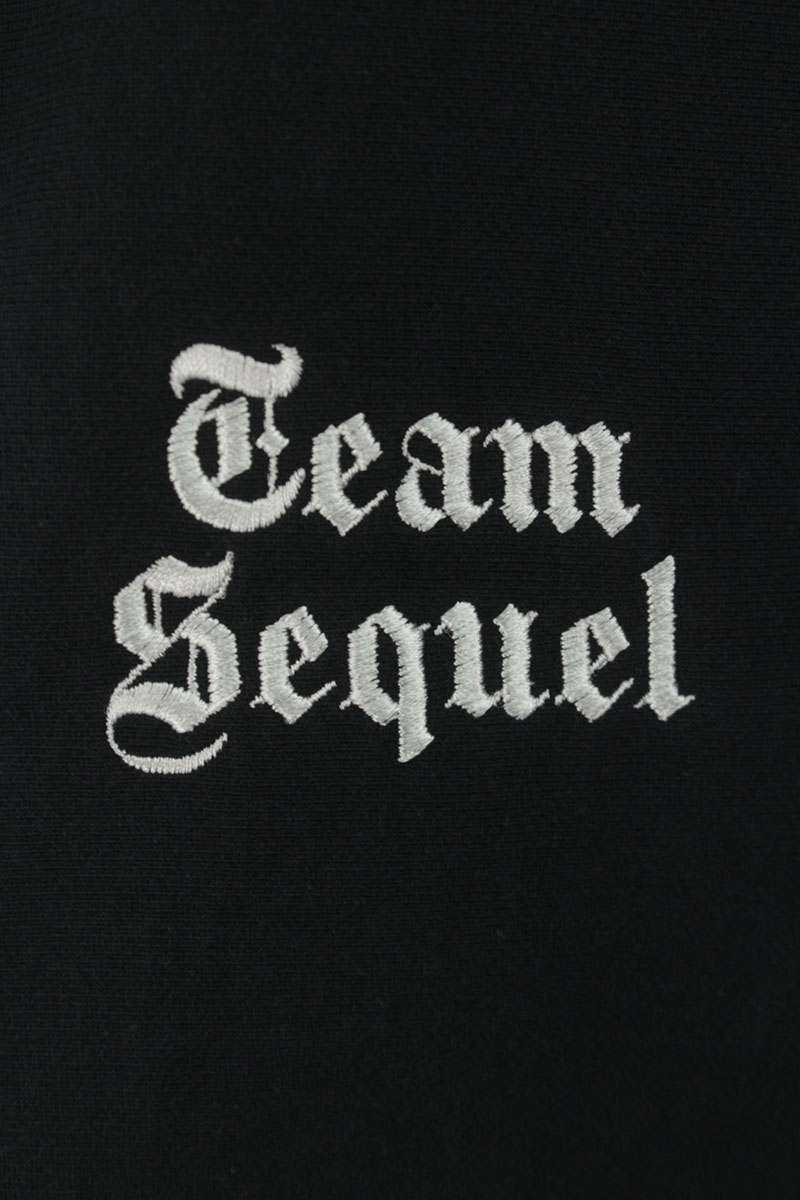 SEQUEL 25SS Logo Embroidery Hoodie Black Cotton Size XL