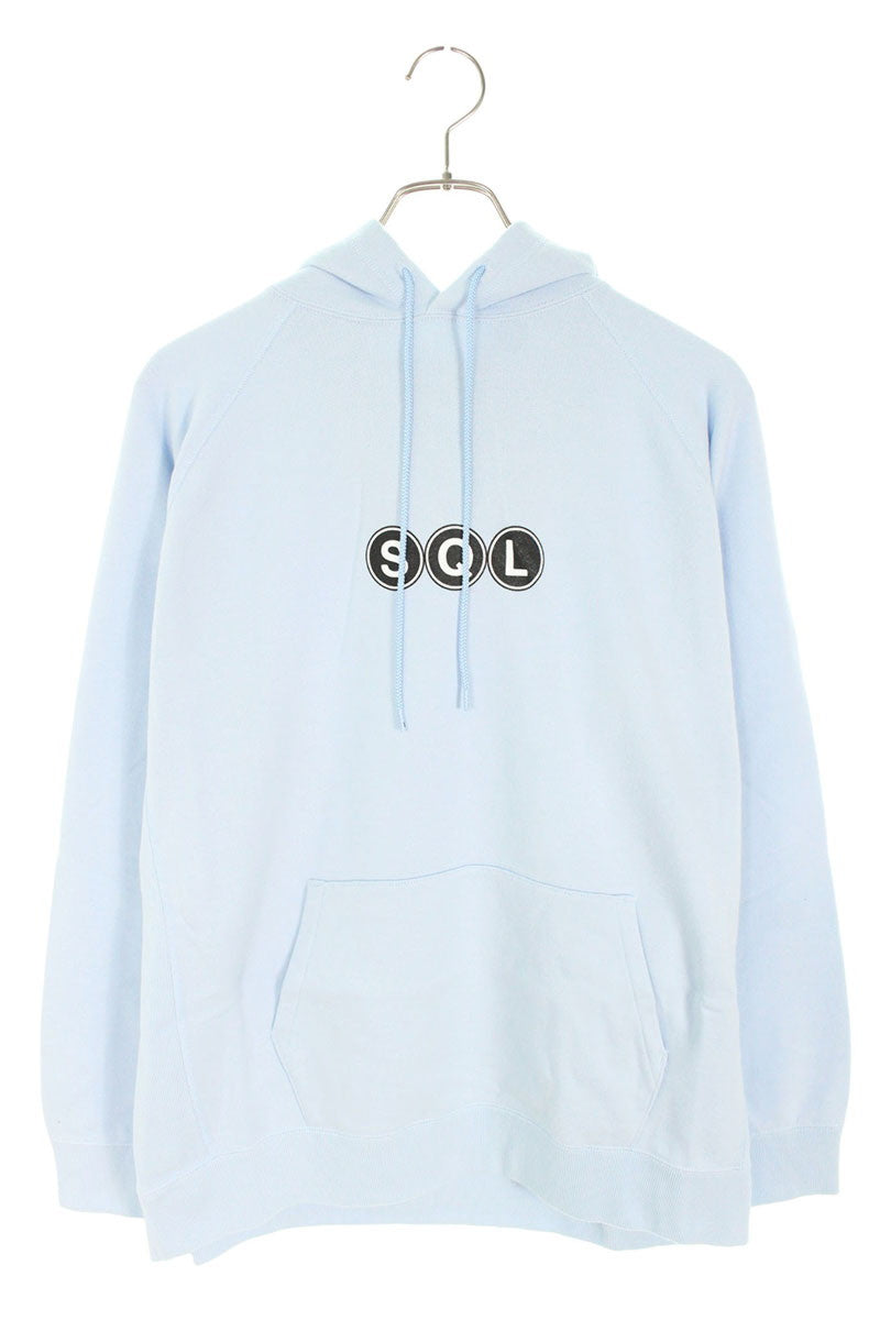 SEQUEL 24AW Logo Print Pullover Hoodie Light Blue Size S