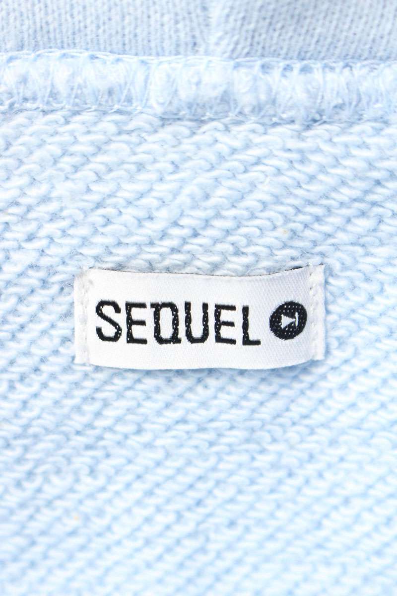 SEQUEL 24AW Logo Print Pullover Hoodie Light Blue Size L