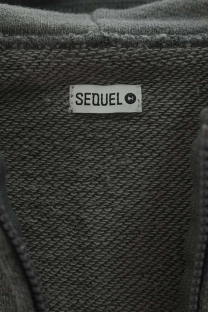 SEQUEL 24AW Logo Print Zip Hoodie Gray Cotton Blend Size S