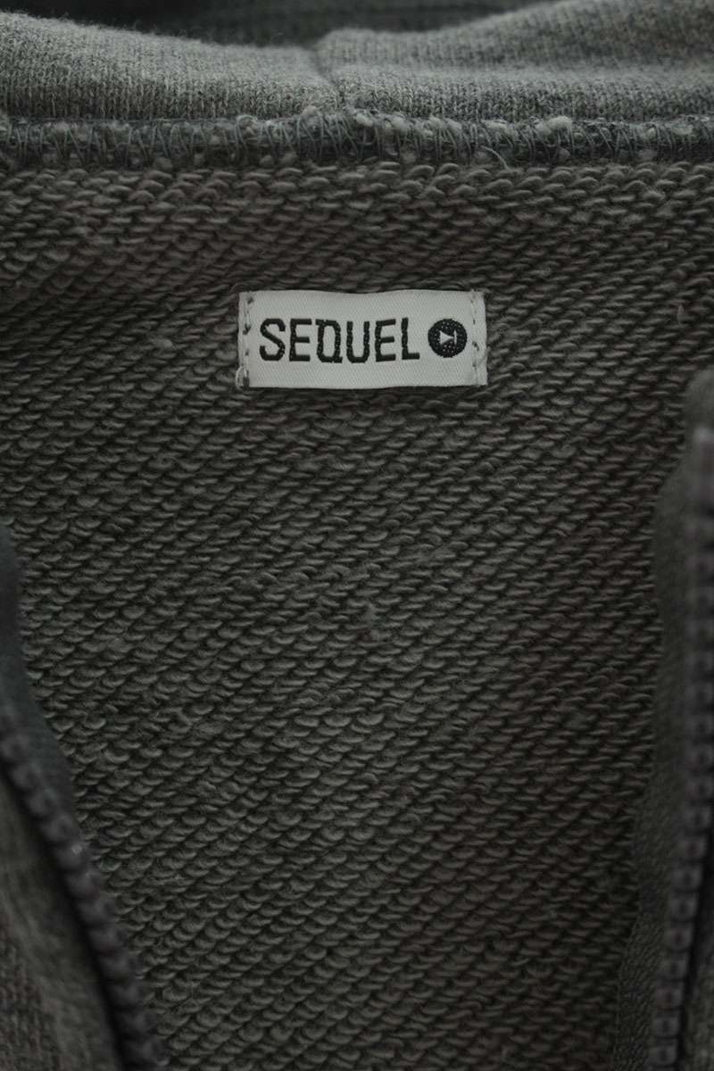 SEQUEL 24AW Logo Print Zip Hoodie Gray Cotton Blend Size XL