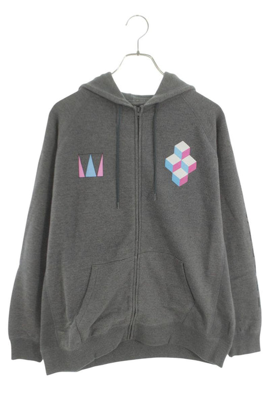 SEQUEL 24SS WEEKEND Zip Hoodie Gray Cotton Blend Size M
