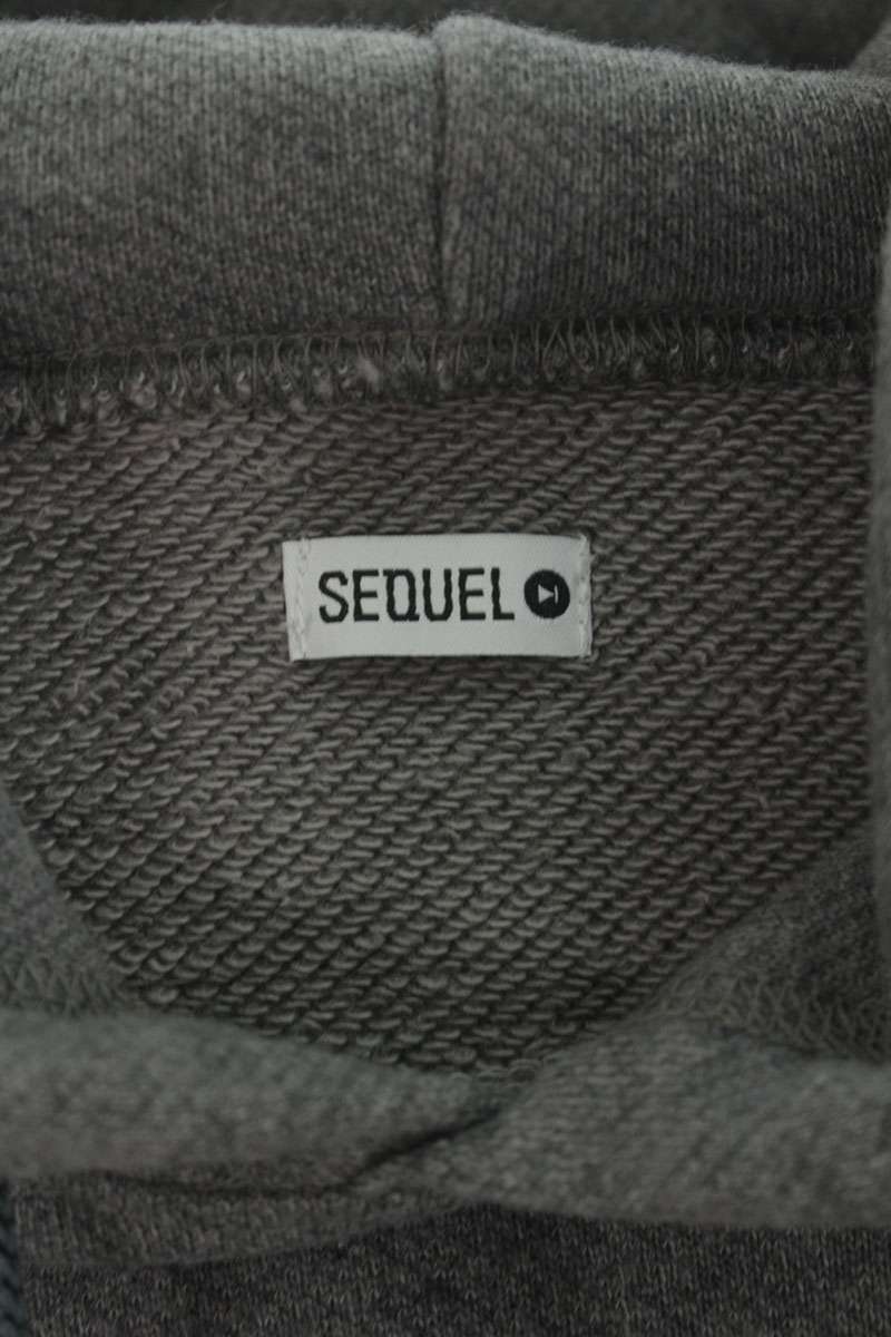 SEQUEL 25SS Logo Print Hoodie Gray Cotton Blend Size S
