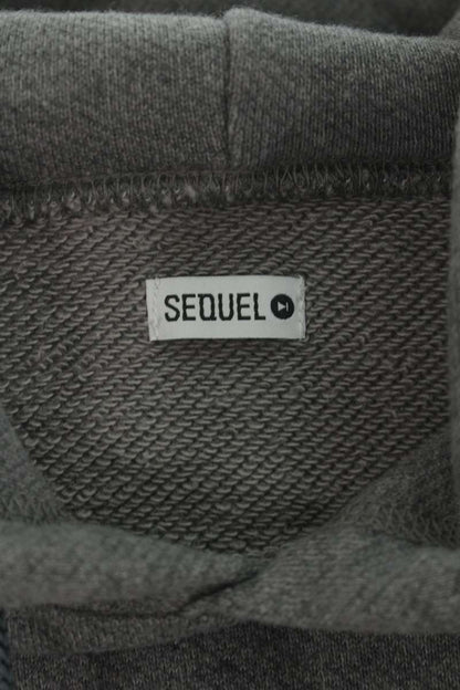 SEQUEL 25SS Logo Print Hoodie Gray Cotton Blend Size S