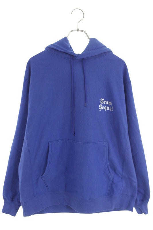 SEQUEL 25SS Logo Embroidered Hoodie Blue Size M
