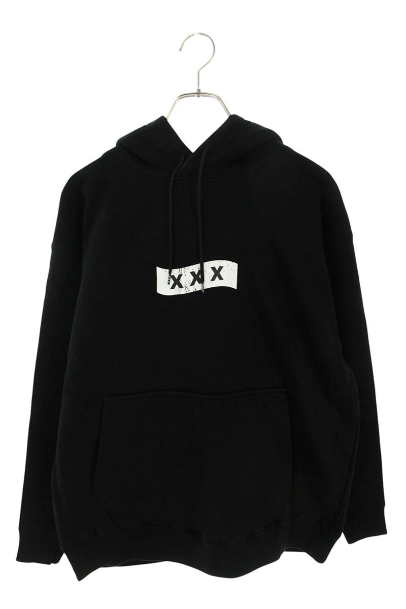 GOD SELECTION XXX Logo Print Hoodie Black Size M