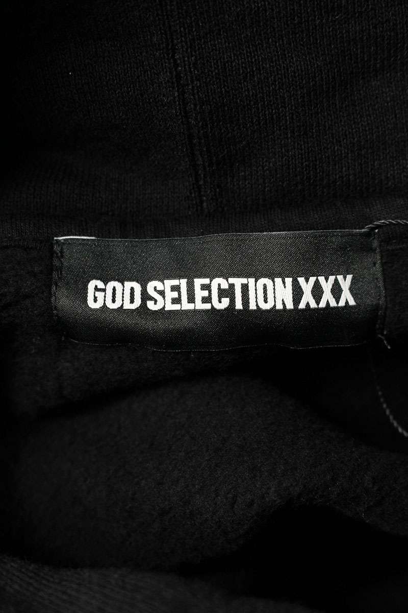 GOD SELECTION XXX Logo Print Hoodie Black Size M