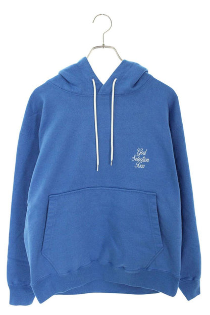 GOD SELECTION XXX Logo Embroidered Hoodie Blue Size M