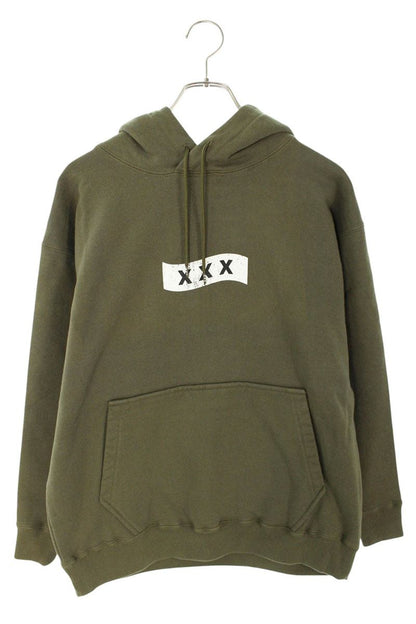 GOD SELECTION XXX Logo Print Hoodie Olive Size M