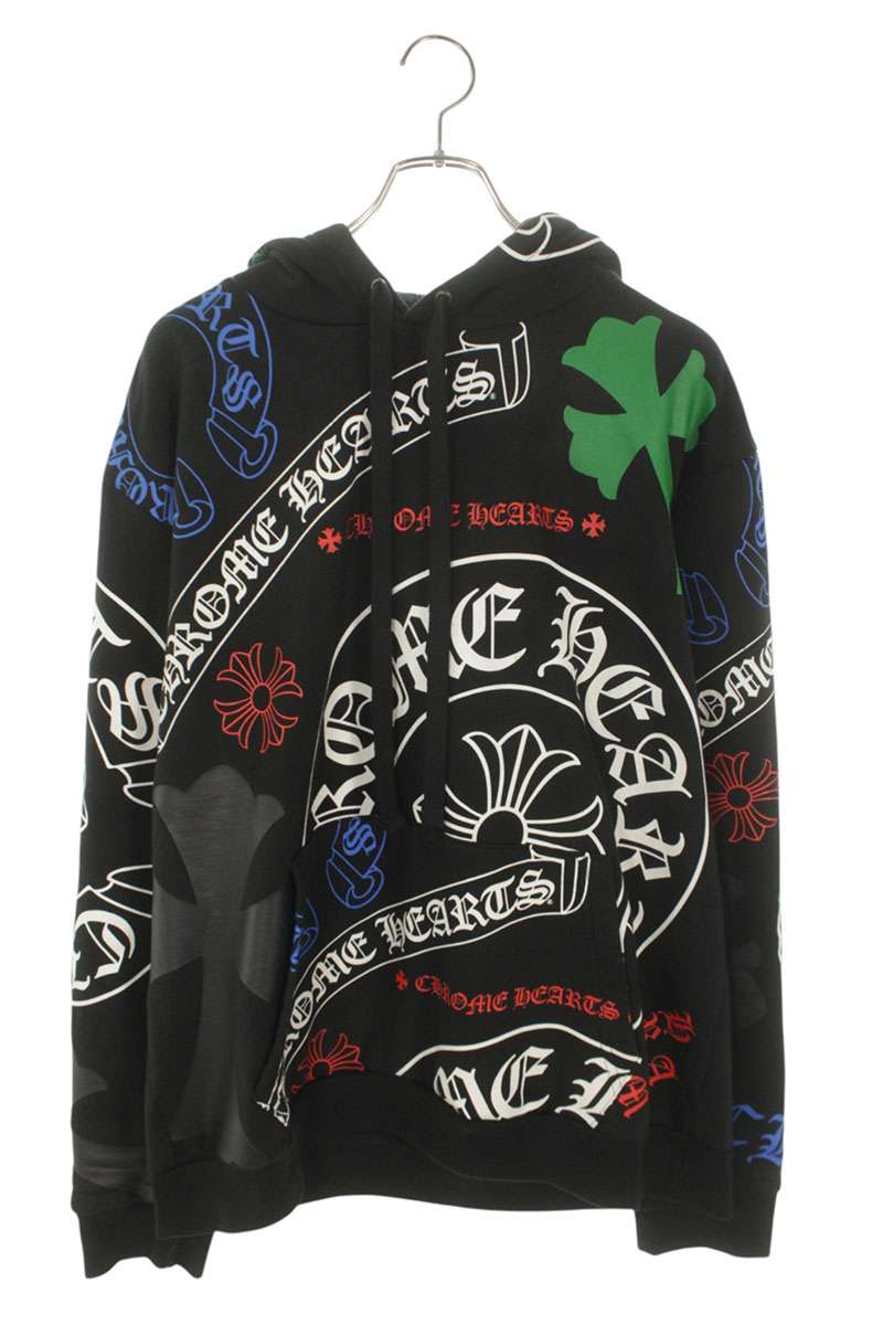 Chrome Hearts Stencil Print All-Over Hoodie Black Size M