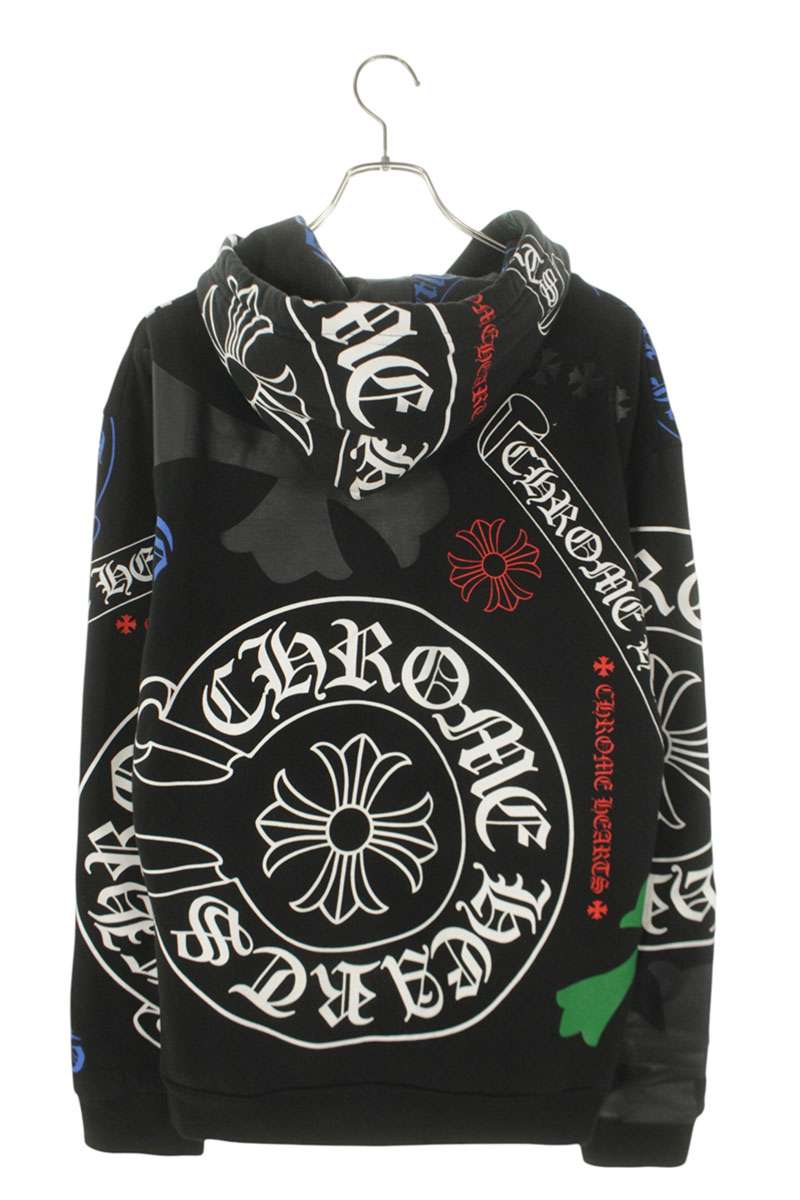 Chrome Hearts Stencil Print All-Over Hoodie Black Size M