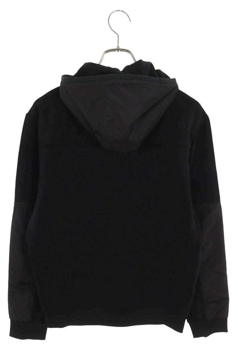 Prada Rubber Logo Nylon Panel Zip Hoodie Size S