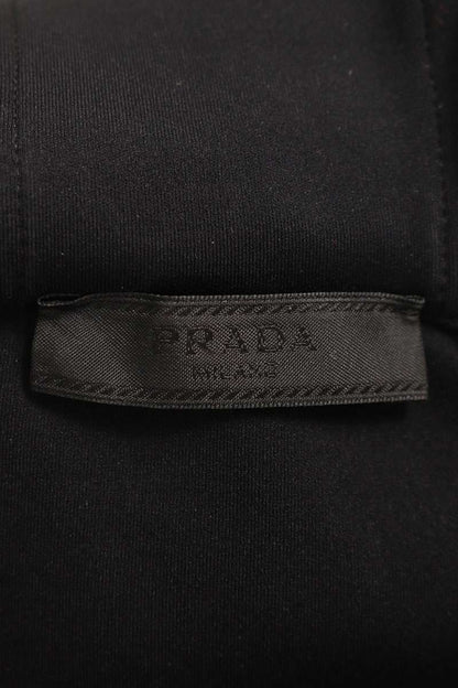 Prada Rubber Logo Nylon Panel Zip Hoodie Size S