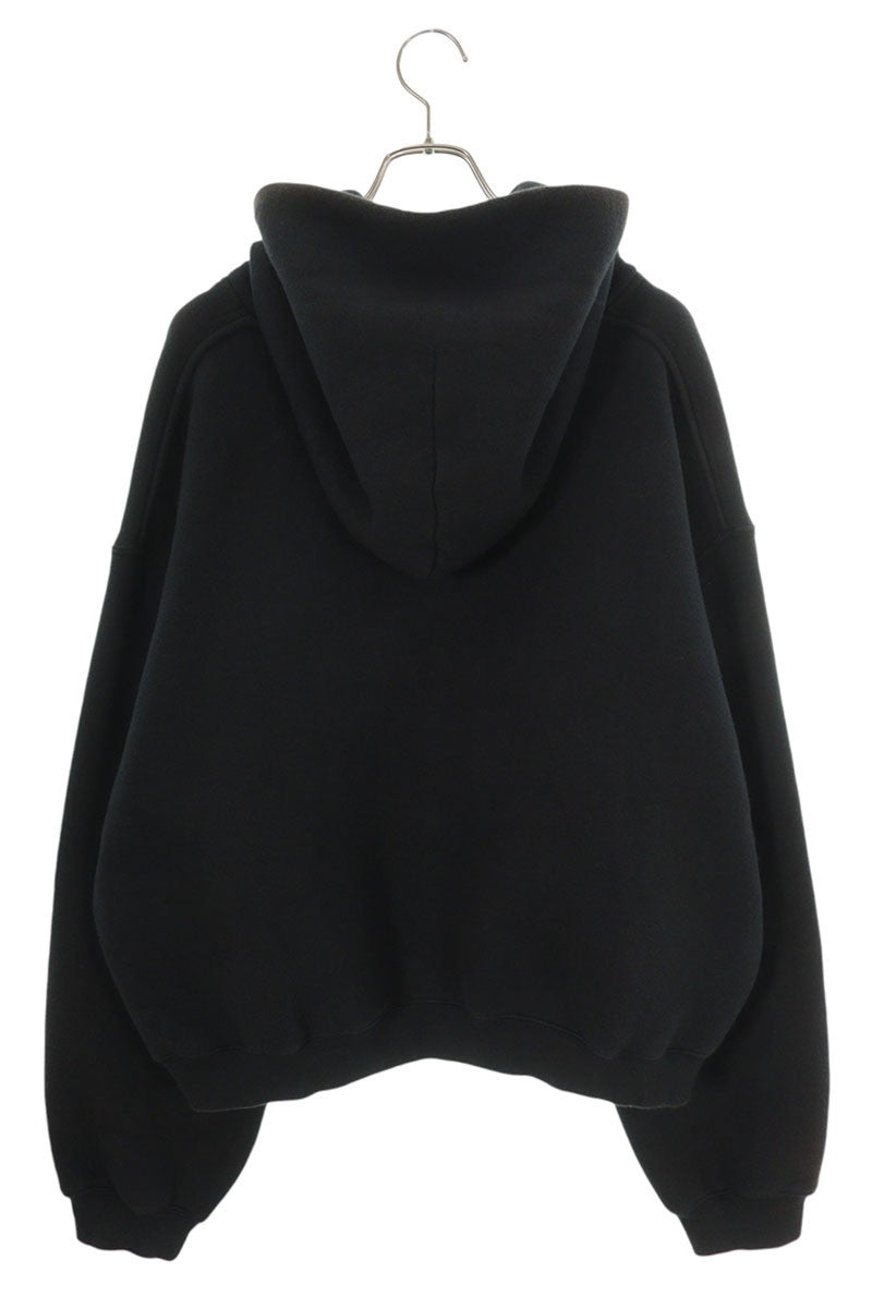 ALEXANDER WANG Heavyweight Cropped Hoodie Black Size XL