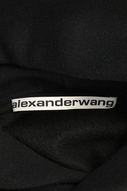 ALEXANDER WANG Heavyweight Cropped Hoodie Black Size M