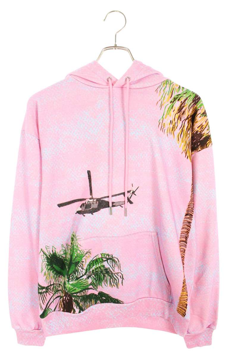 CELINE AVE 57 SKY All-Over Print Hoodie Pink Size S