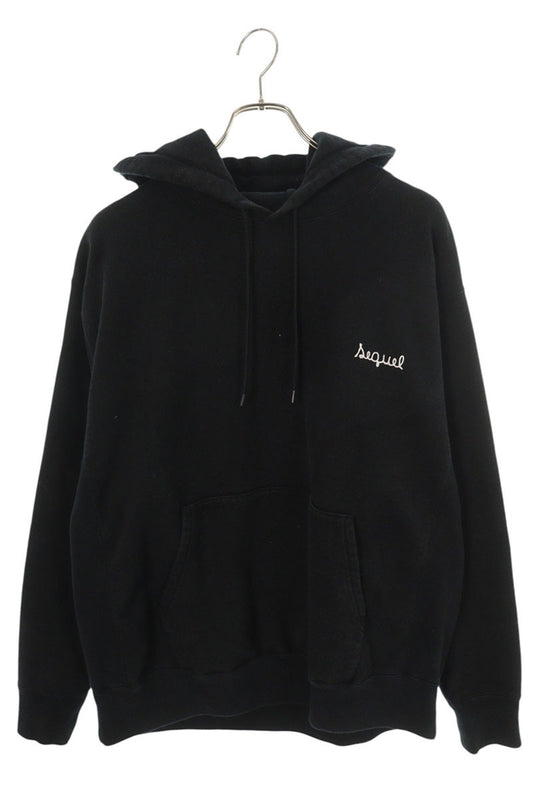 SEQUEL Logo Embroidered Pullover Hoodie Black Size L