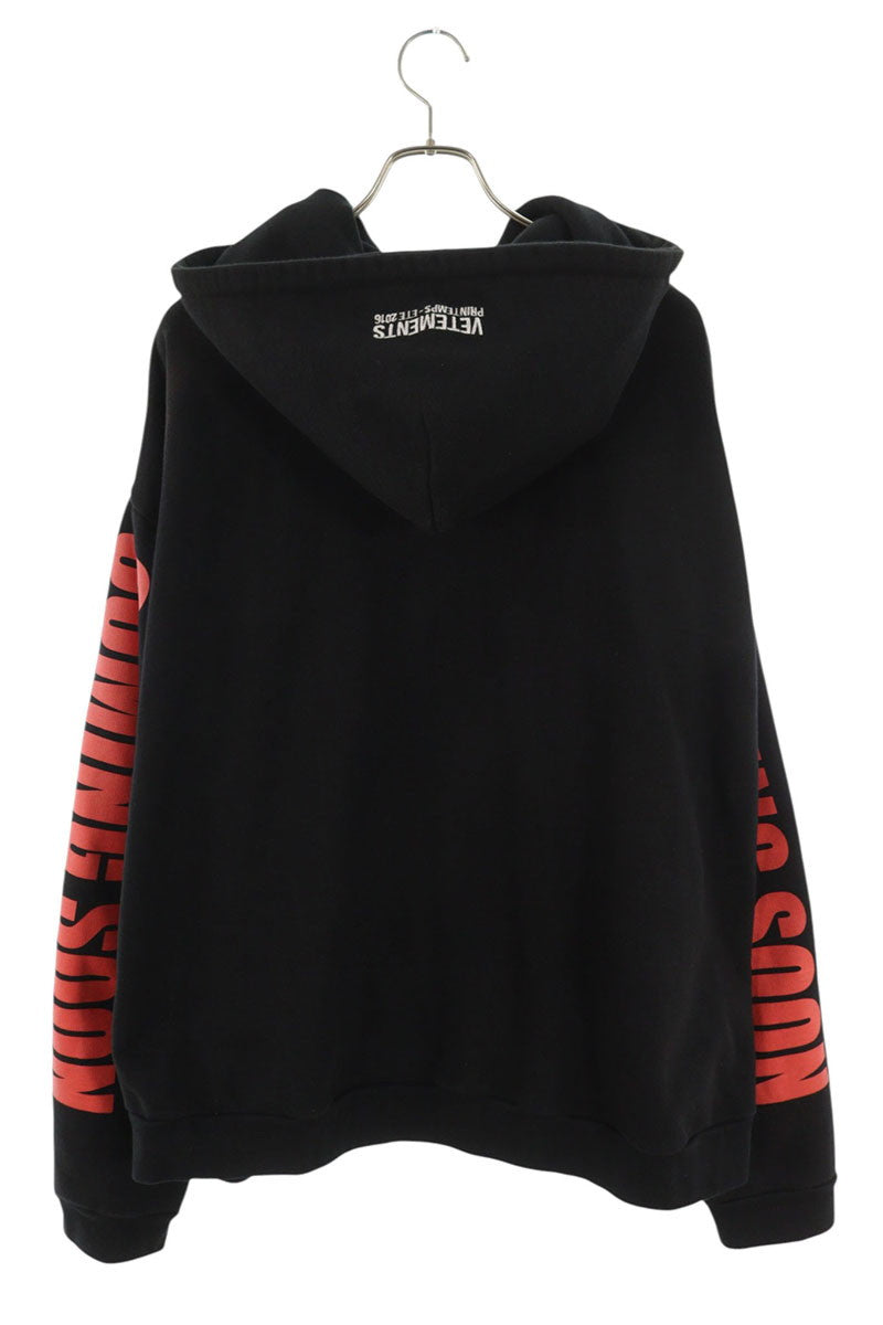 VETEMENTS 16SS Oversized Movie Photo Hoodie Black Size XS