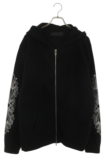 Chrome Hearts Floral Embroidered Cashmere Zip Hoodie Size XL