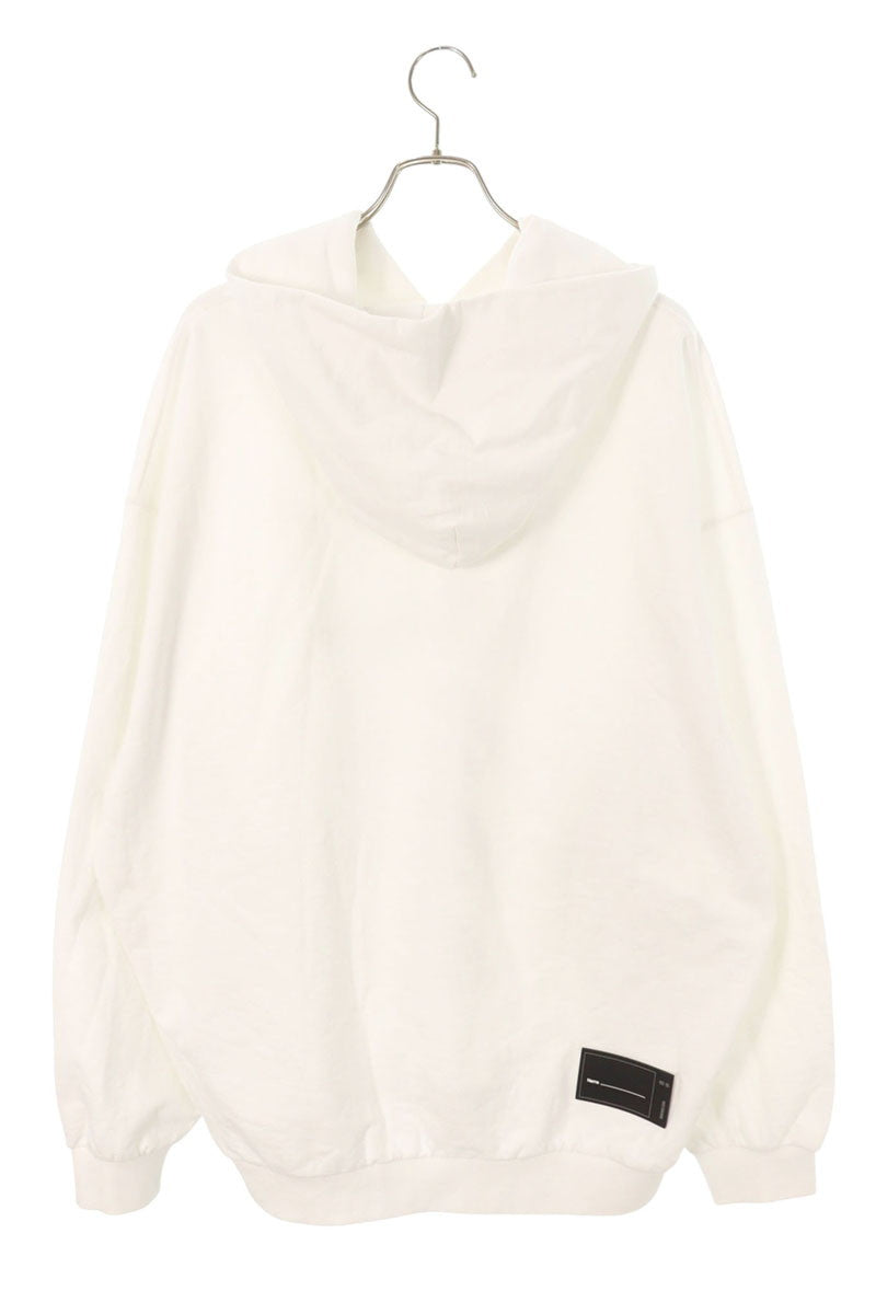 We11Done 22AW Logo Print Hoodie White Black Size XL