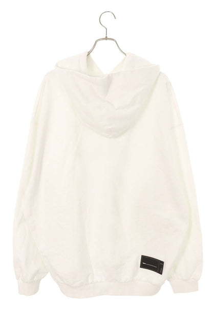 We11Done 22AW Logo Print Hoodie White Black Size XL