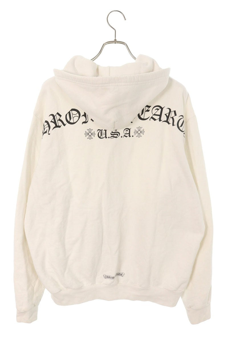 Chrome Hearts Back Arch Logo Print Dagger Zip Hoodie Size L