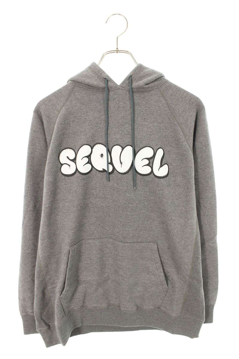 SEQUEL 25SS Logo Print Hoodie Gray Size S
