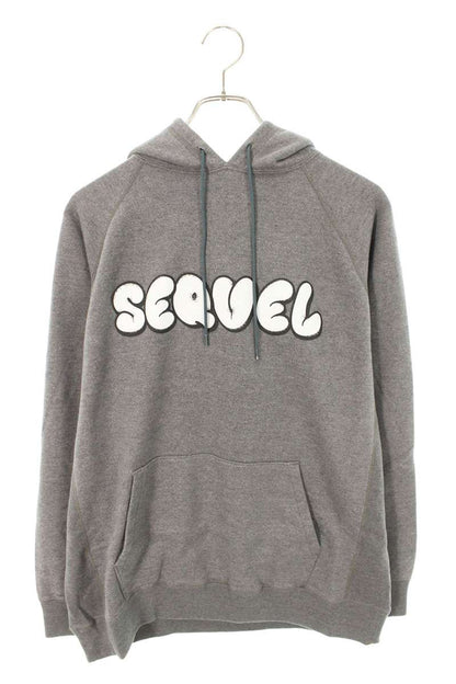 SEQUEL 25SS Logo Print Hoodie Gray Size S