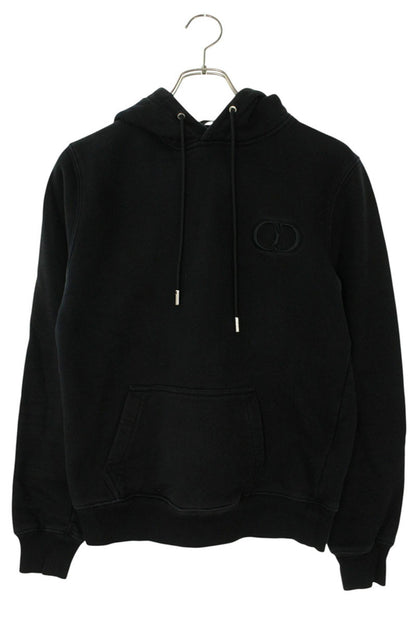 DIOR CD Logo Embroidered Pullover Hoodie Black Size XS