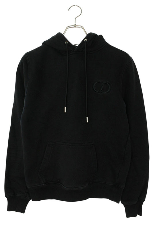 DIOR CD Logo Embroidered Pullover Hoodie Black Size XS