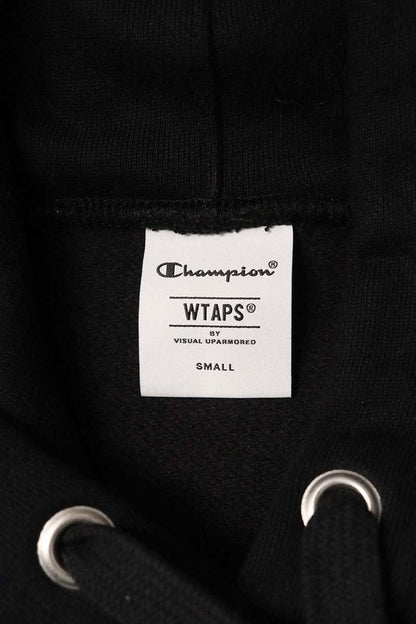 Champion x Wtaps 23AW Back Logo Embroidered Pullover Hoodie Black Size S