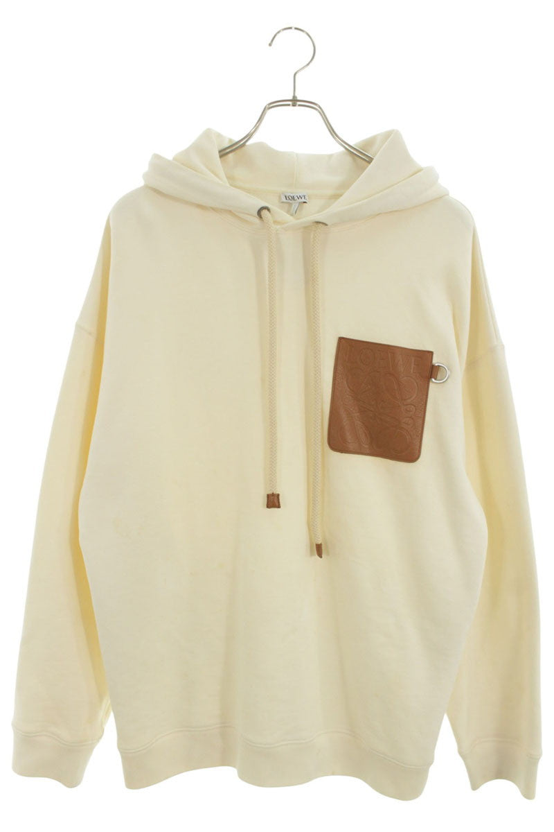 Loewe Leather Hoodie White x Brown Size S