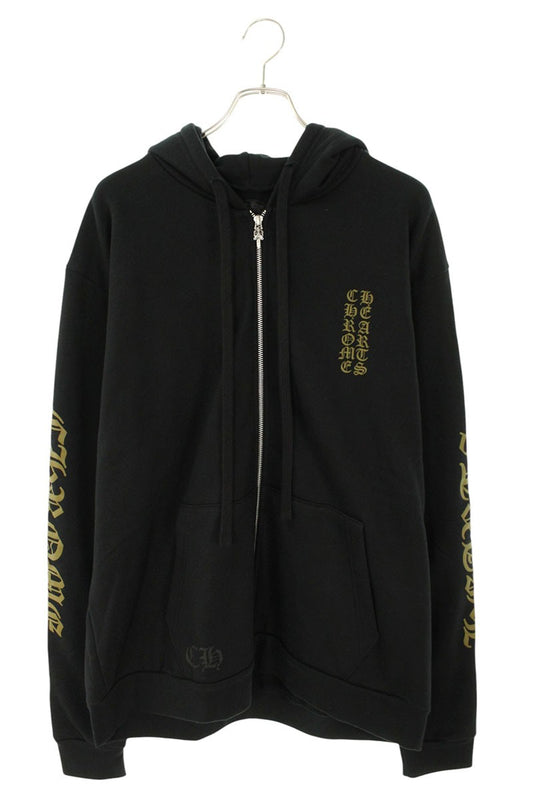 Chrome Hearts Arm Logo Print Zip Up Hoodie Size L