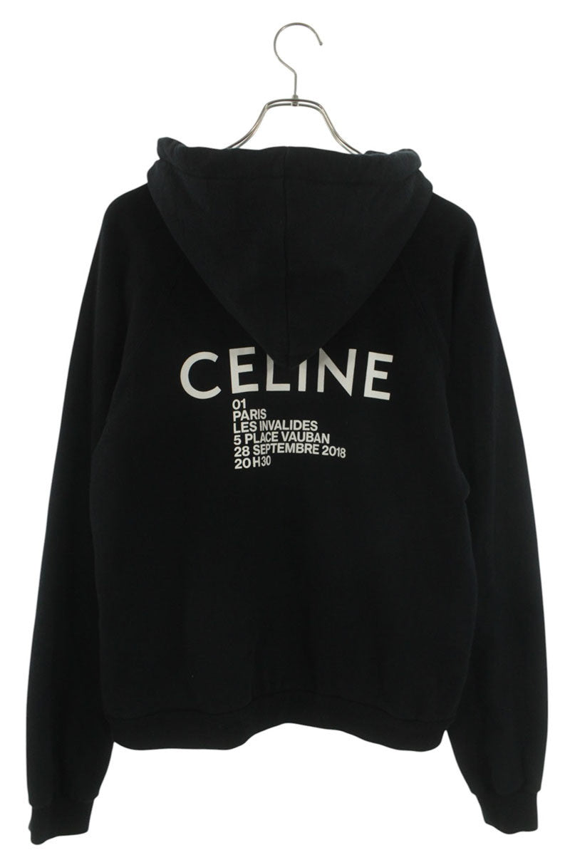 CELINE Invitation Logo Pullover Hoodie Black Size L