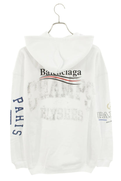 Balenciaga 21AW Front Print Hoodie White Size S